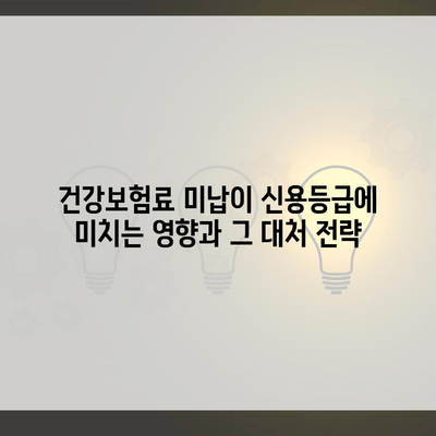 건강보험료 미납이 신용등급에 미치는 영향과 그 대처 전략