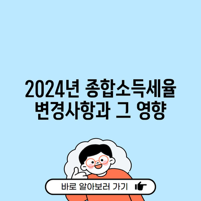 2024년 종합소득세율 변경사항과 그 영향