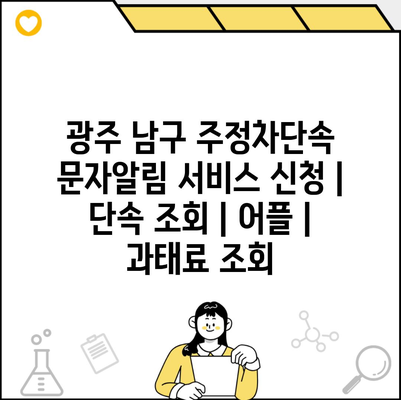 광주 남구 주정차단속 문자알림 서비스 신청 | 단속 조회 | 어플 | 과태료 조회