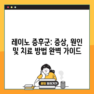 레이노 증후군: 증상, 원인 및 치료 방법 완벽 가이드