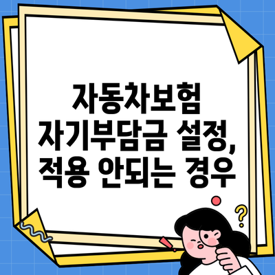 자동차보험 자기부담금 설정, 적용 안되는 경우