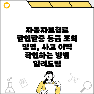 자동차보험료 할인할증 등급 조회 방법, 사고 이력 확인하는 방법 알려드림