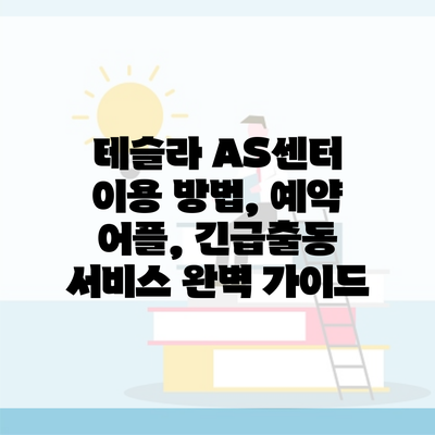 테슬라 AS센터 이용 방법, 예약 어플, 긴급출동 서비스 완벽 가이드