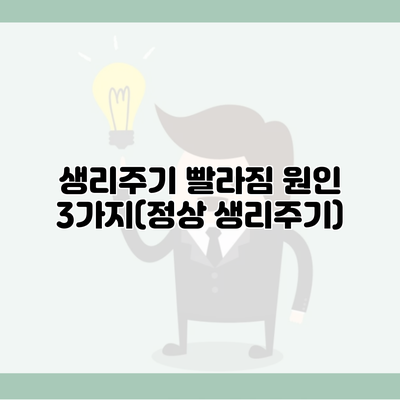 생리주기 빨라짐 원인 3가지(정상 생리주기)