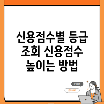 신용점수별 등급 조회 신용점수 높이는 방법