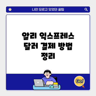 알리 익스프레스 달러 결제 방법 정리