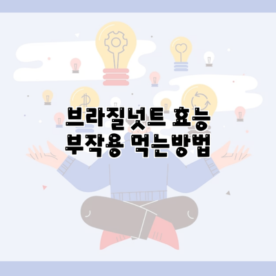 브라질넛트 효능 부작용 먹는방법