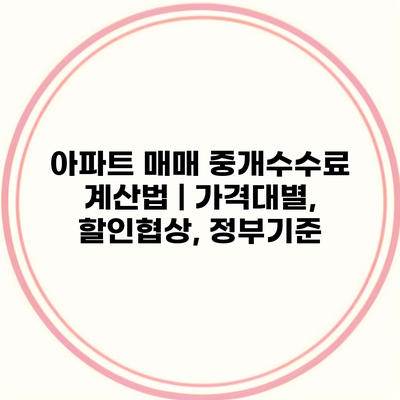 아파트 매매 중개수수료 계산법 | 가격대별, 할인협상, 정부기준