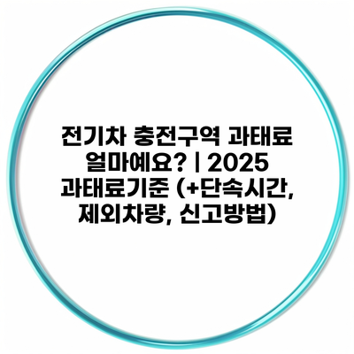 전기차 충전구역 과태료 얼마예요? | 2025 과태료기준 (+단속시간, 제외차량, 신고방법)