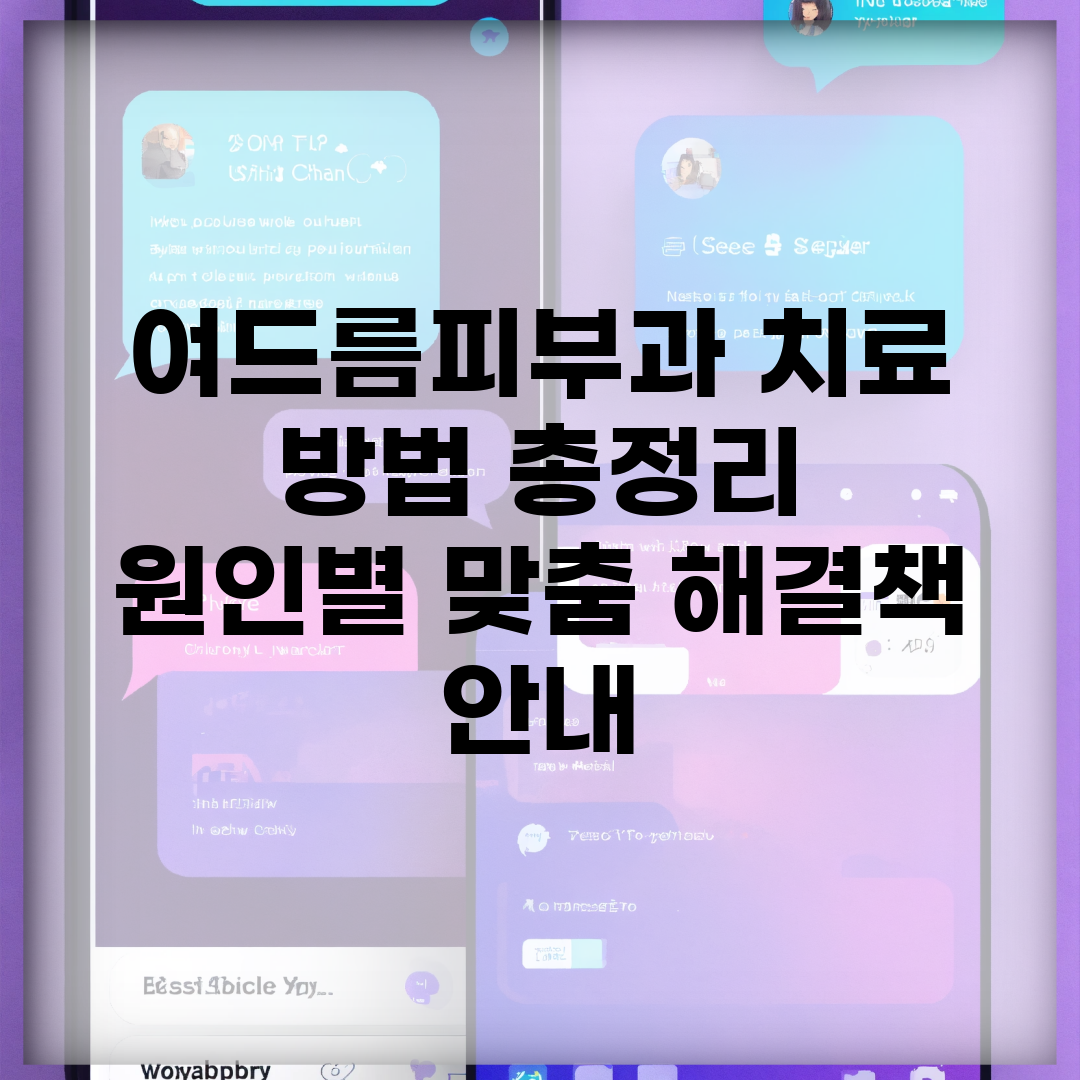 여드름피부과 치료 방법 총정리 | 원인별 맞춤 해결책 안내