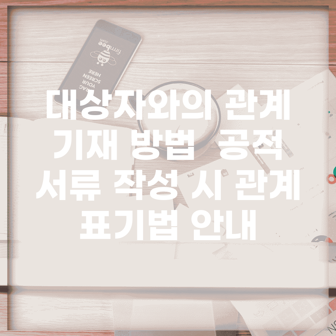 대상자와의 관계 기재 방법 | 공적 서류 작성 시 관계 표기법 안내