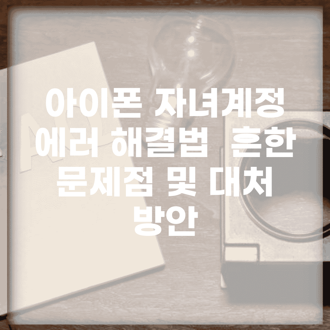아이폰 자녀계정 에러 해결법 | 흔한 문제점 및 대처 방안