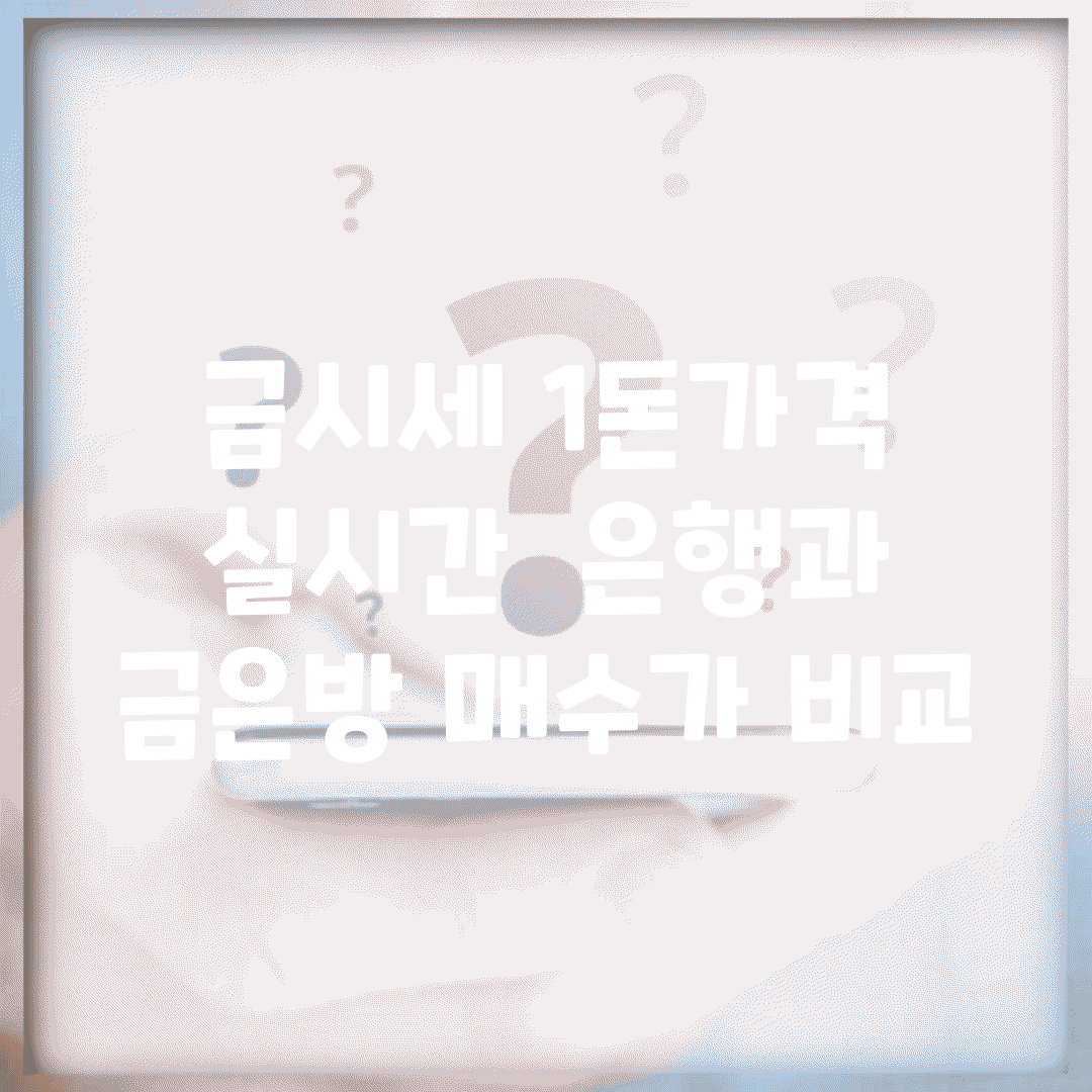 금시세 1돈가격 실시간 | 은행과 금은방 매수가 비교