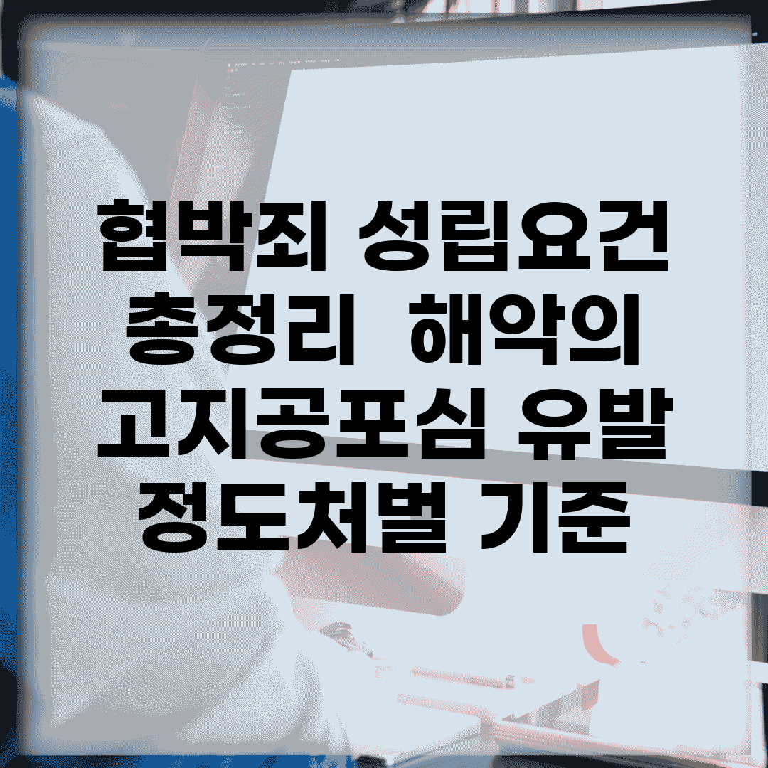 협박죄 성립요건 총정리 | 해악의 고지/공포심 유발 정도/처벌 기준