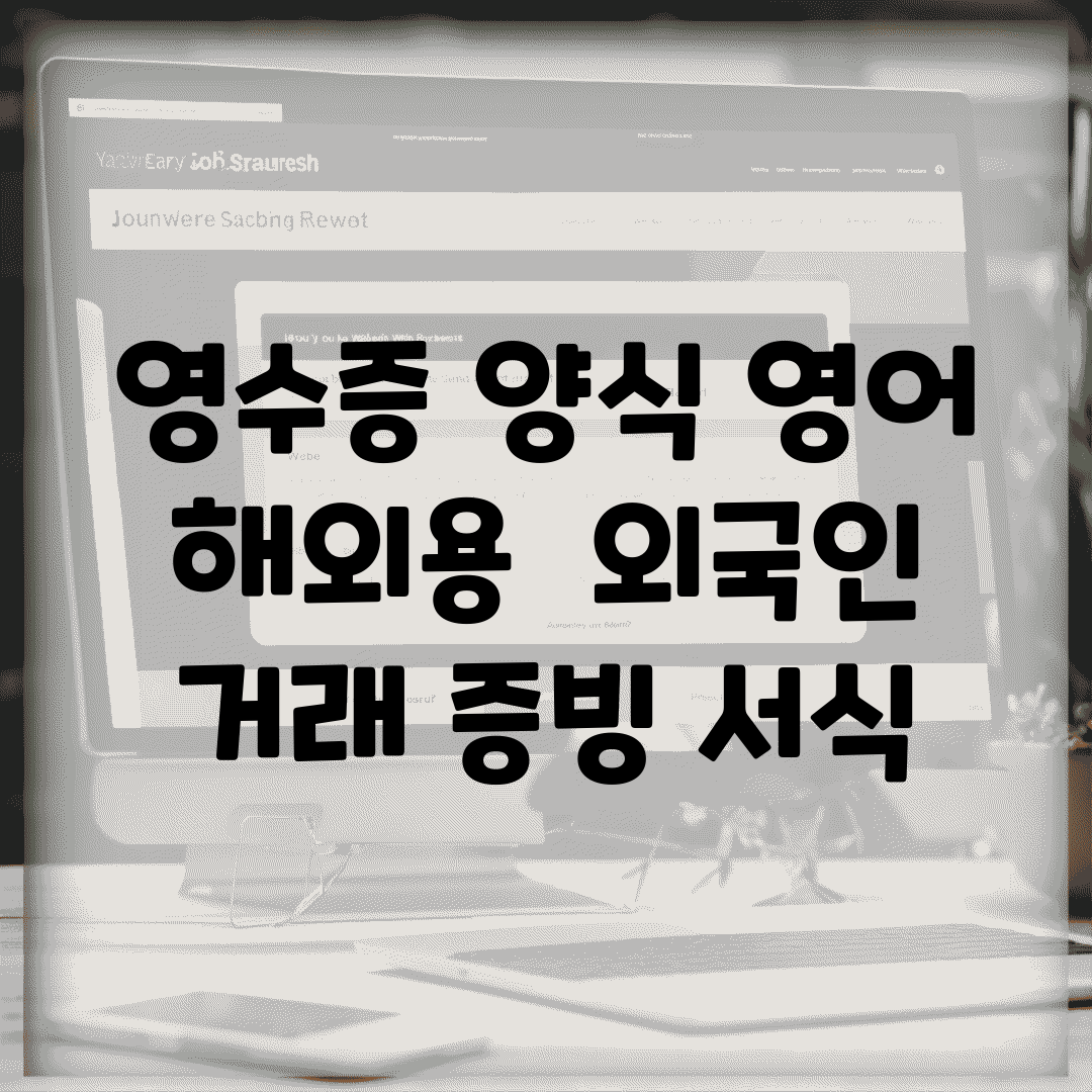 영수증 양식 영어 해외용 | 외국인 거래 증빙 서식