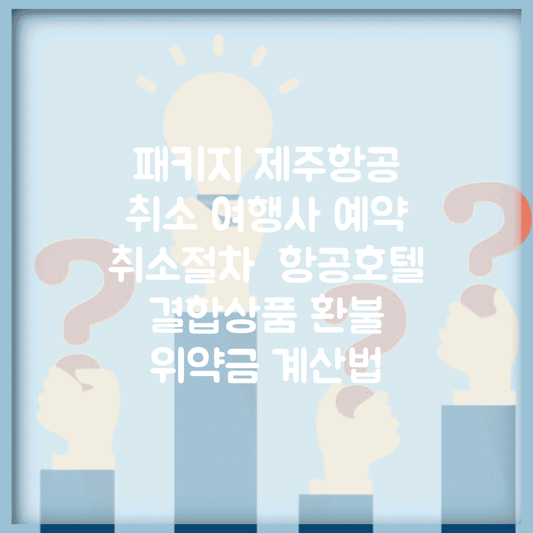 패키지 제주항공 취소 여행사 예약 취소절차 | 항공+호텔 결합상품 환불 | 위약금 계산법