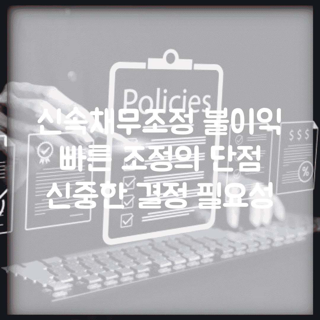 신속채무조정 불이익 | 빠른 조정의 단점 | 신중한 결정 필요성
