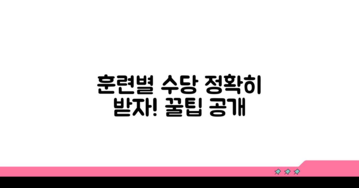 훈련 과정별 수당 정보