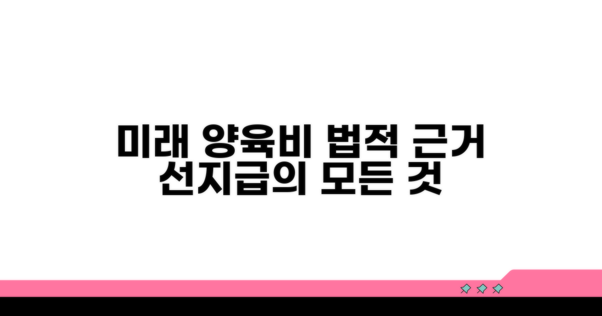 미래 양육비 선지급의 법적 근거