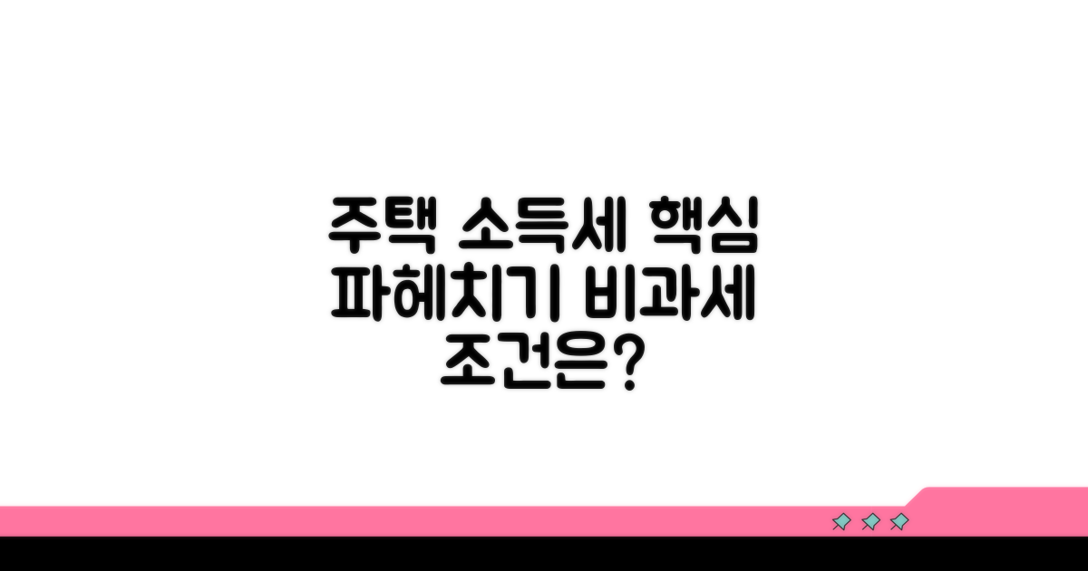 주택 관련 소득 과세 및 비과세 요건