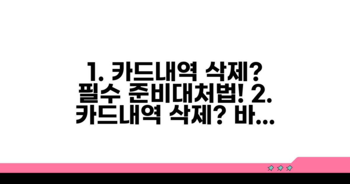카드 이용내역 삭제 시 준비 및 대처