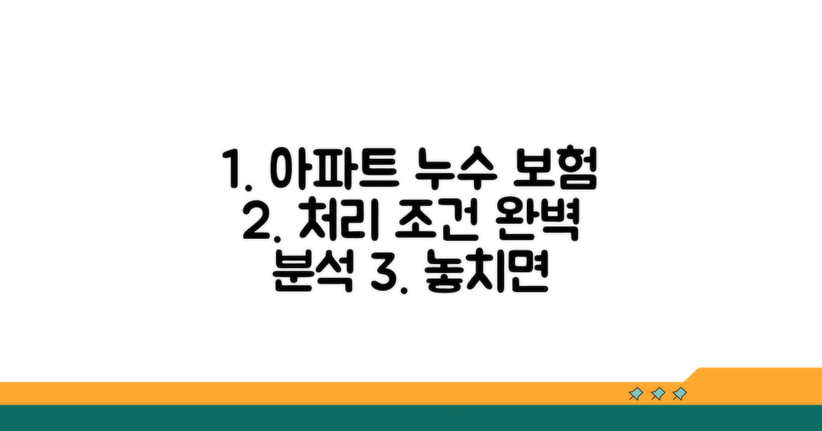 아파트 누수 사고 보험 처리 조건