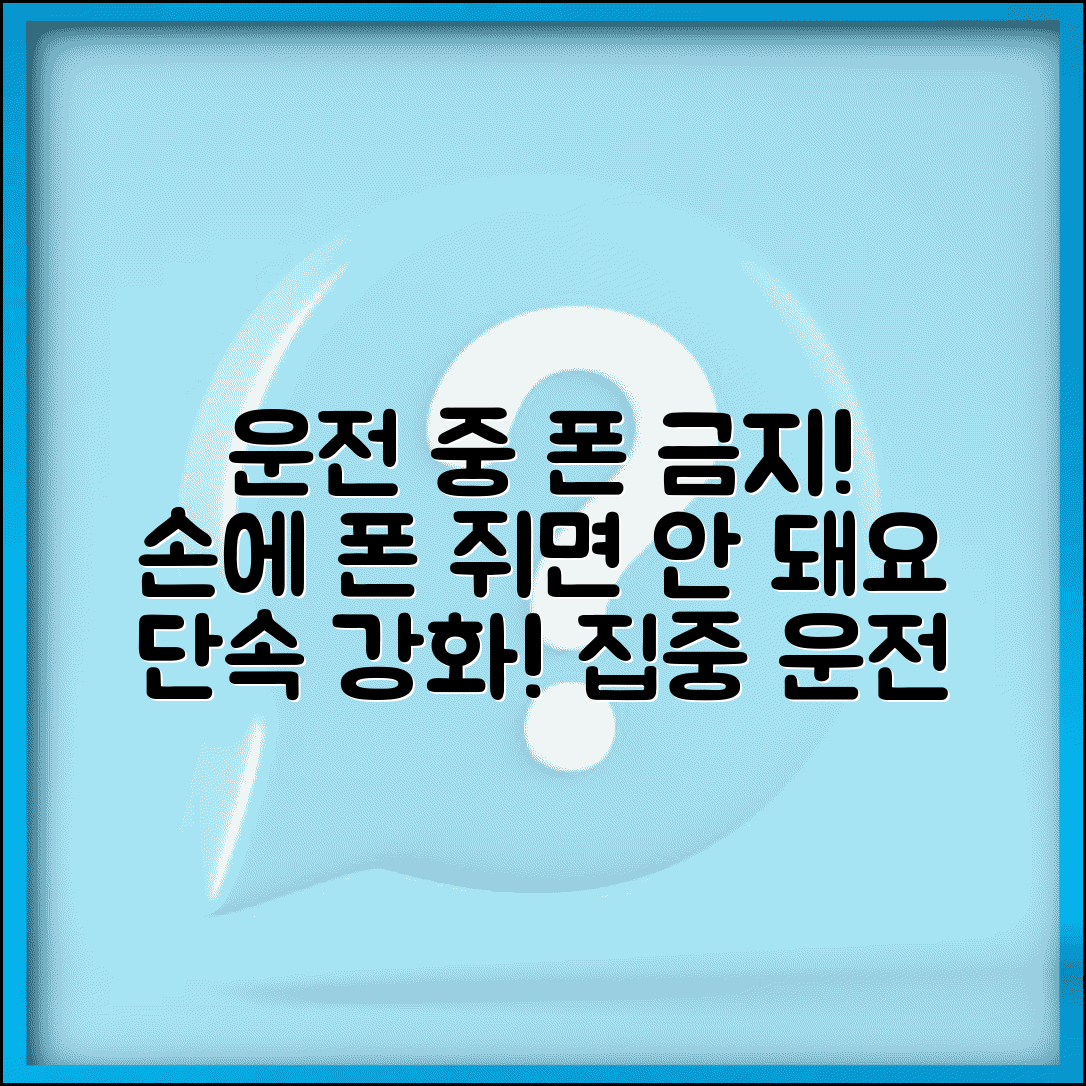 휴대폰 사용 단속시간 운전 중 | 운전 중 휴대폰 사용 단속과 손에 잡지 않기 캠페인