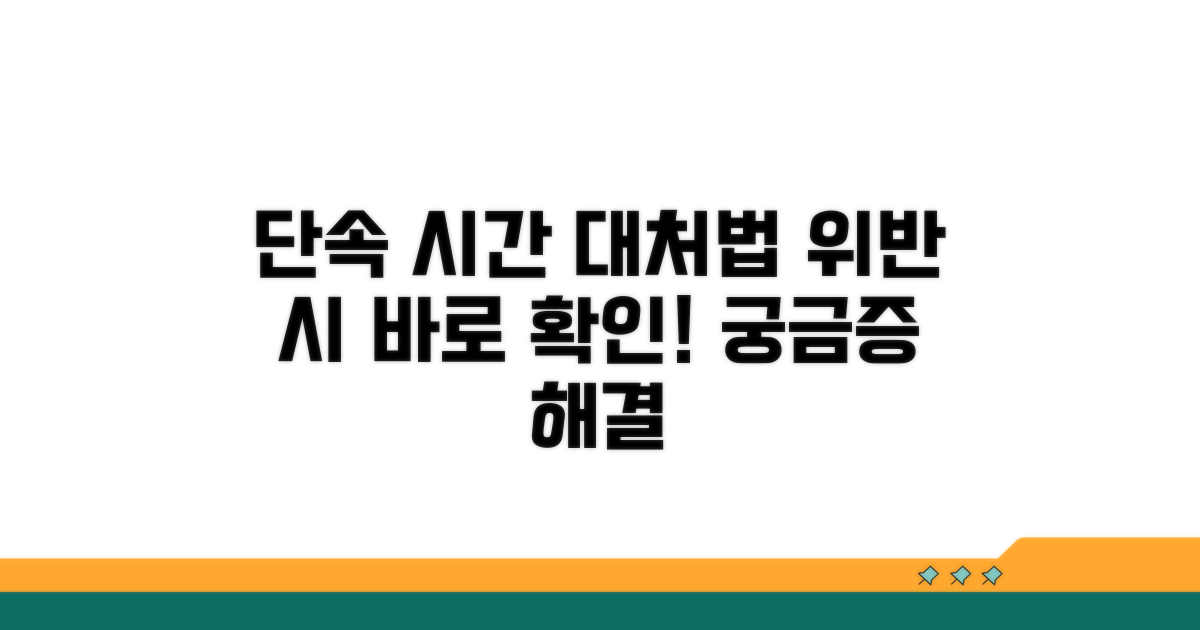 단속 시간 및 위반 시 대처법