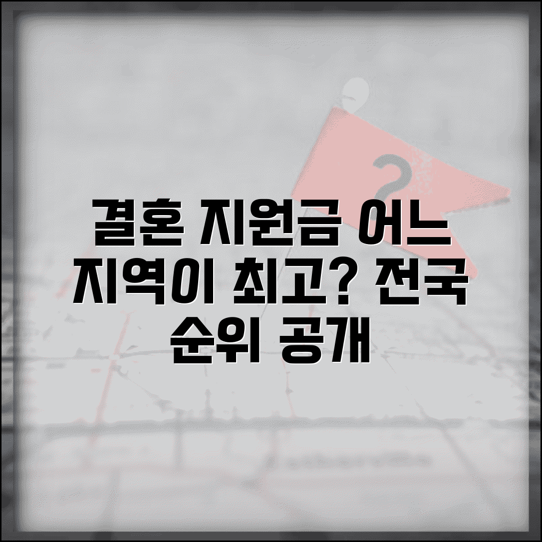결혼지원금 전국 순위 | 어느 지역이 가장 후한가요