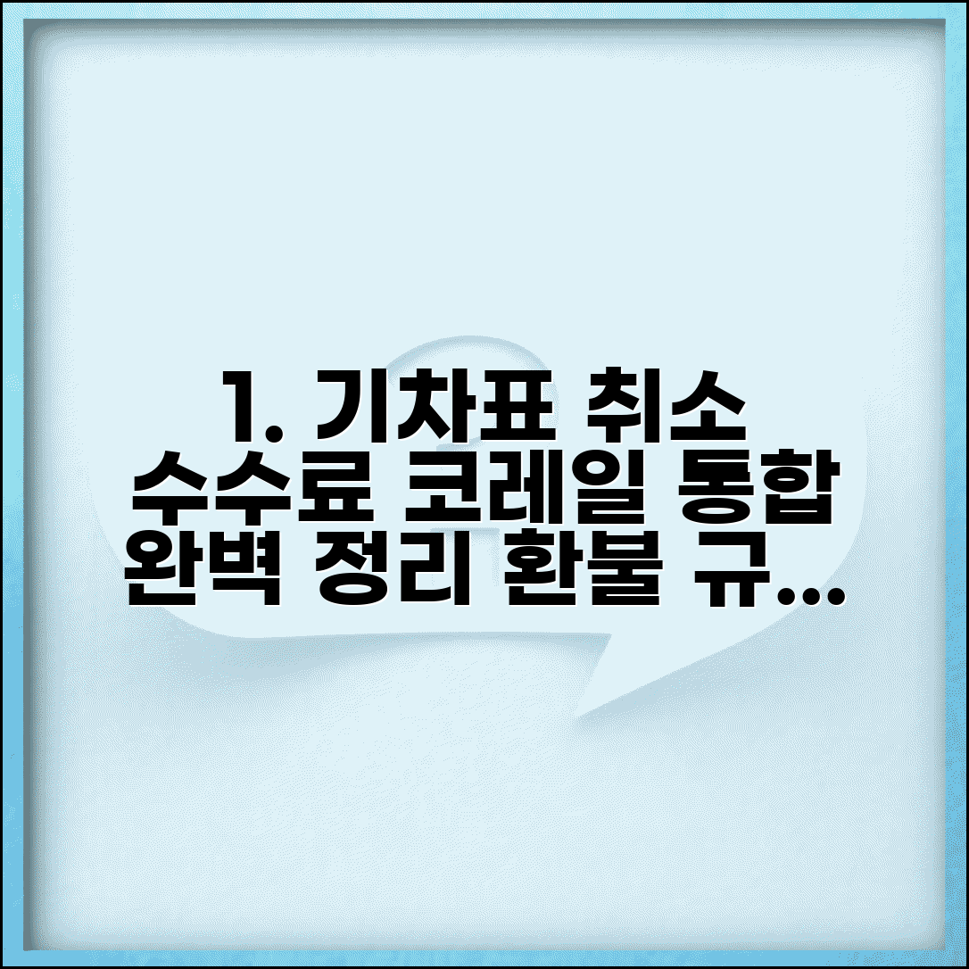 기차표 취소 수수료 코레일 통합 | 고속철도부터 일반열차까지 기차표 취소 수수료 정리