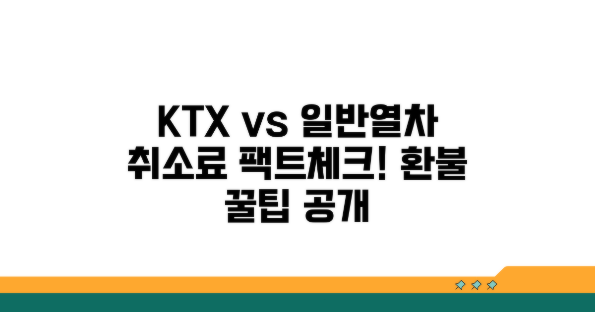 고속철도·일반열차 취소료 비교 분석