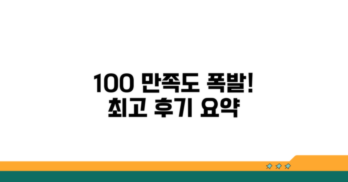 이용자 100% 만족 후기 요약