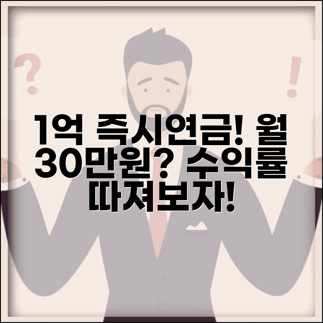 즉시연금 1억원 수령액 | 즉시연금 1억 투자 시 월 지급액과 수익률