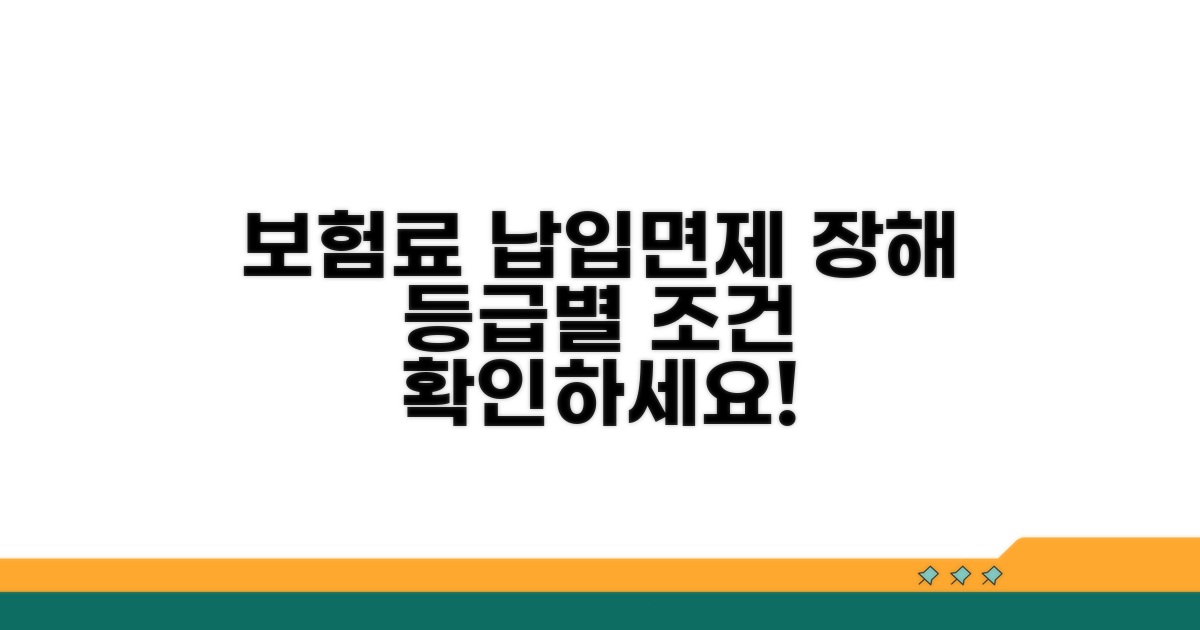 장해 상태별 보험료 납입면제 상세 조건