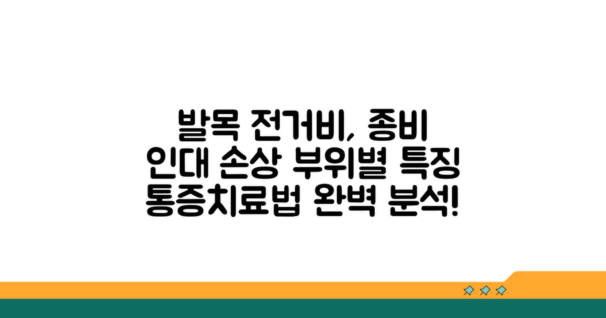 전거비, 종비 인대 손상 부위별 특징