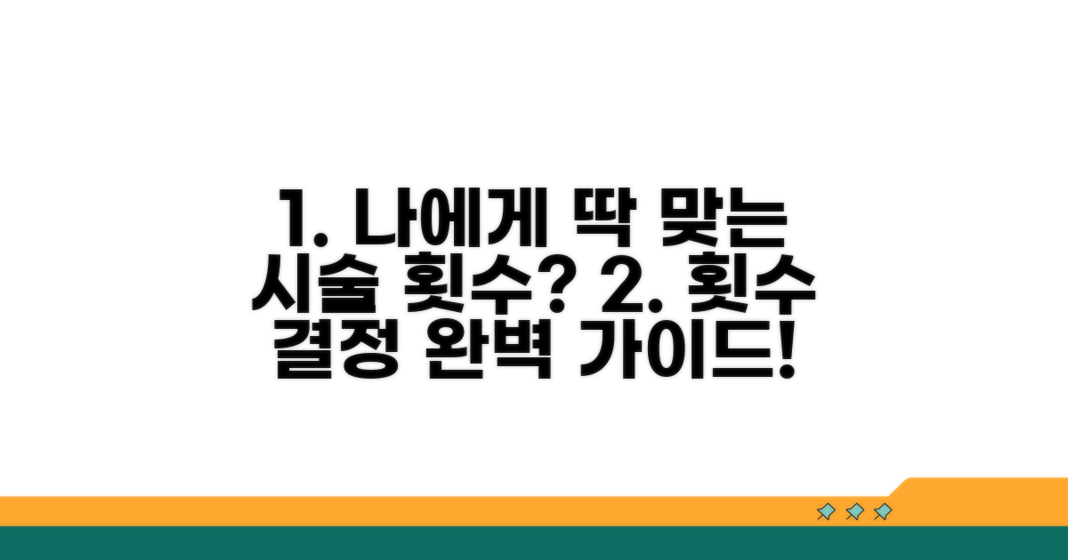 맞춤 시술 횟수 결정 가이드