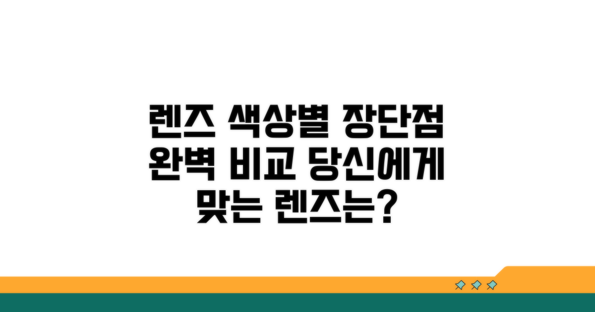 주요 렌즈 색상별 장단점 완벽 비교