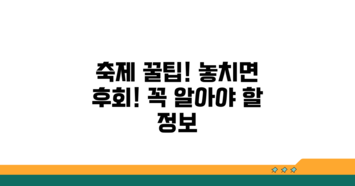 축제 즐기기 전 꼭 알아둘 정보