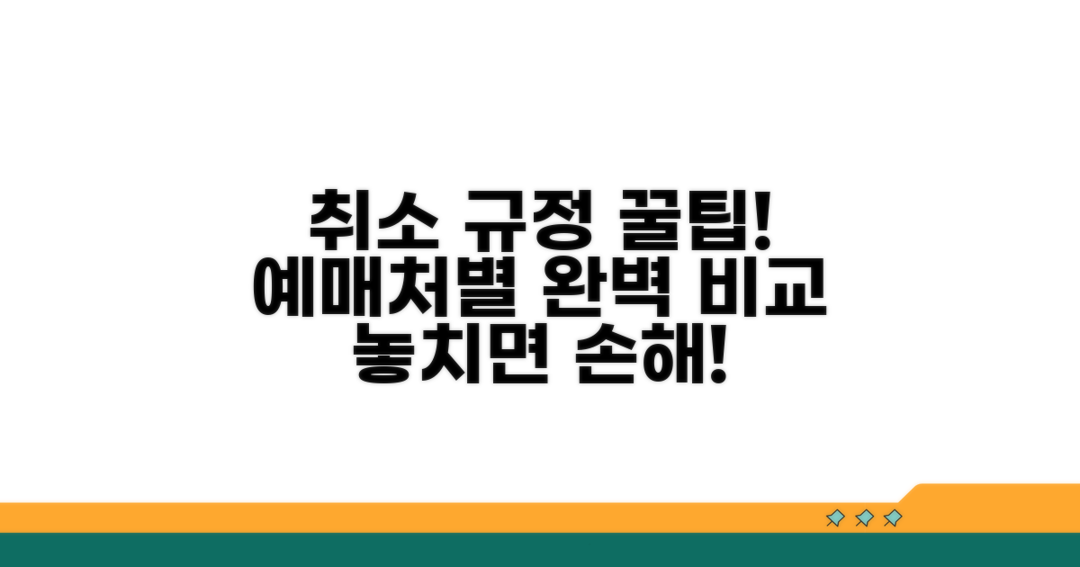 예매처별 취소 규정 완벽 비교