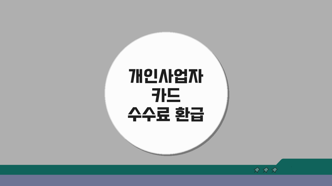 개인사업자 카드수수료 환급 신청절차, 기간, 서류 핵심 총정리
