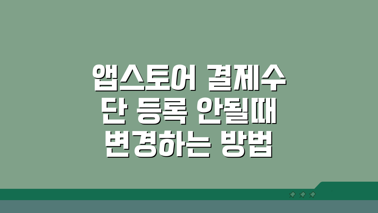 앱스토어 결제수단 등록 안될때 변경하는 방법 3가지