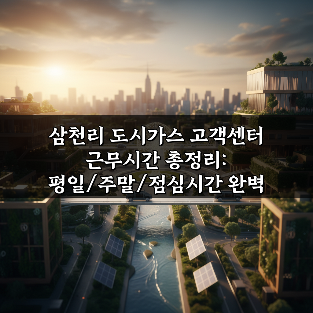 삼천리 도시가스 고객센터 근무시간 총정리: 평일/주말/점심시간 완벽 분석