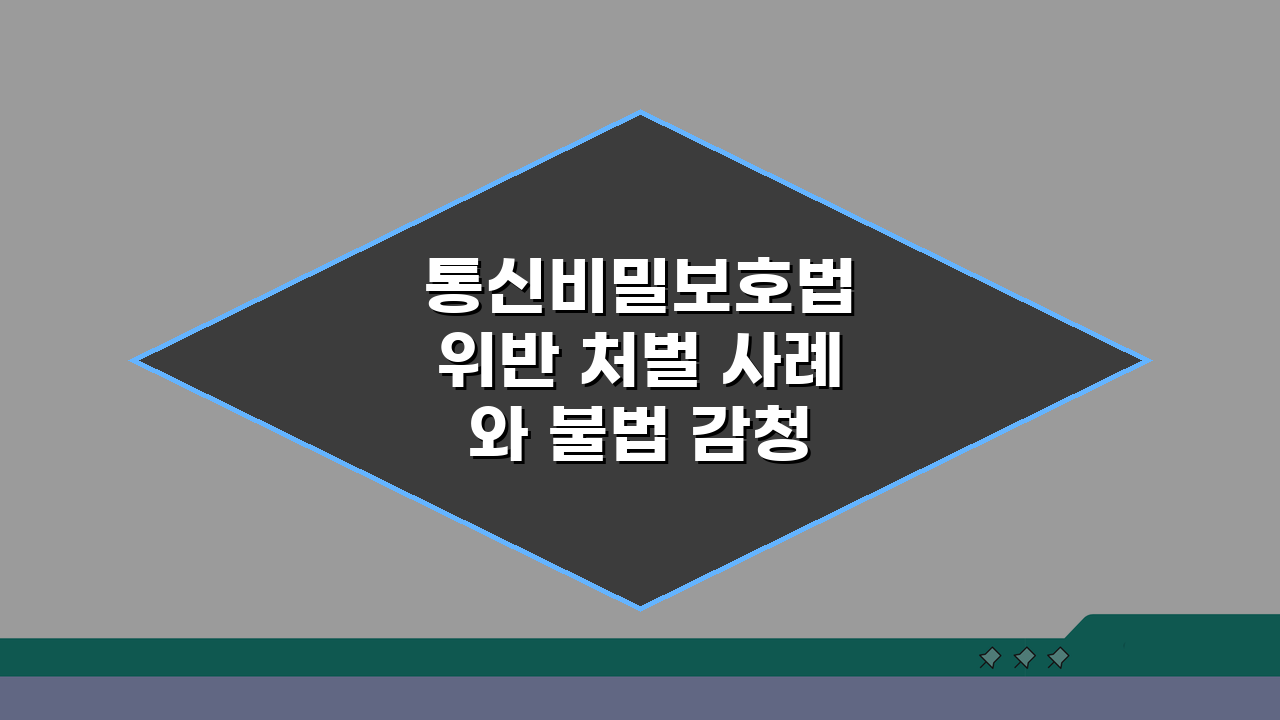 통신비밀보호법 위반 처벌 사례와 불법 감청 판례 5선