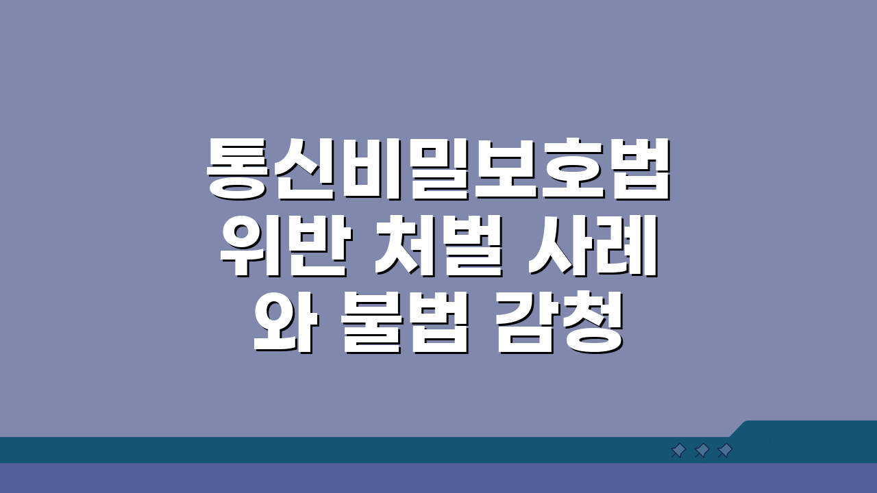 통신비밀보호법 위반 처벌 사례와 불법 감청 판례 5선