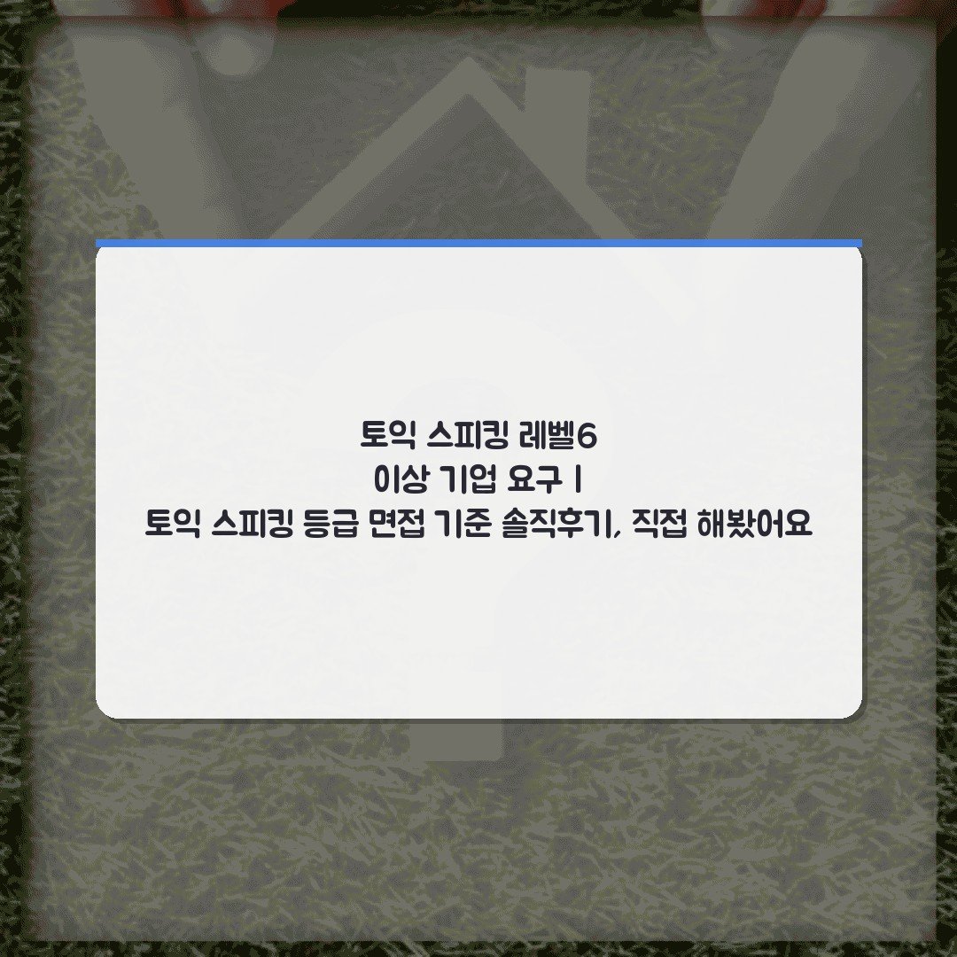 토익 스피킹 레벨6 이상 기업 요구 | 토익 스피킹 등급 면접 기준 솔직후기, 직접 해봤어요