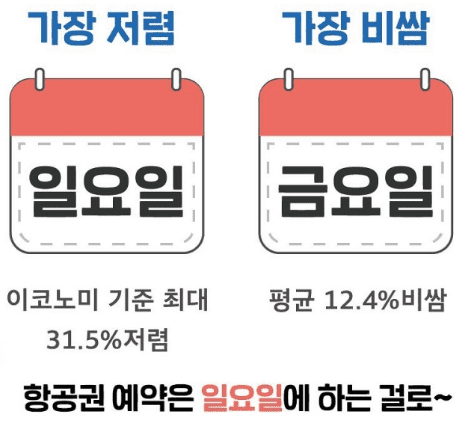 요일별 항공권 예매 가격 차이